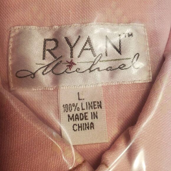 Mens Ryan Michael 100% Linen Pearl Snap Western Shirt Size L. - Picture 3 of 11